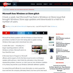 Microsoft issues fix for Windows 10 Store glitch