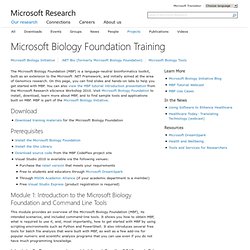 Biology Foundation Training