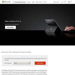 Download Microsoft .NET Framework 4 (Web Installer) from Official Microsoft Download Center