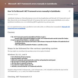 How To Fix Microsoft .NET Framework errors manually in QuickBooks