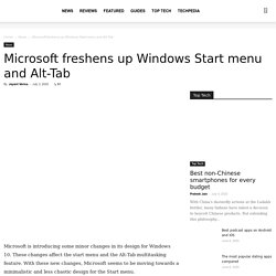 Microsoft freshens up Windows Start Menu and Alt Tab