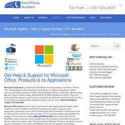 Microsoft Office Helpline Number 1-877-424-6647