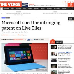 Microsoft sued for infringing patent on Live Tiles