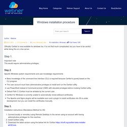 Microsoft Windows Operating System installation procedure