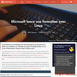 Microsoft lance une formation avec Linux - Tech