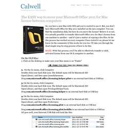 The EASY way to move your Microsoft Office 2011 for Mac license between computers