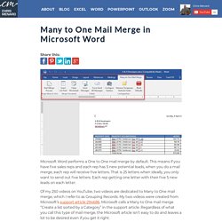 Many to One Mail Merge in Microsoft Word: Chris Menard Training