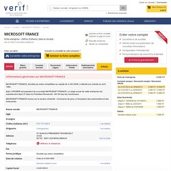 Société MICROSOFT FRANCE à ISSY LES MOULINEAUX (Chiffre d'affaires, bilans, résultat) avec Verif.com - Siren 327733184