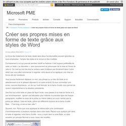 Créer ses propres mises en forme de texte grâce aux styles de Word