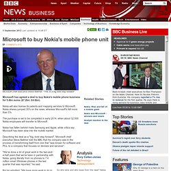 Microsoft to buy Nokia phones unit