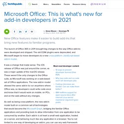 Microsoft Office: This is what's new for add-in developers in 2021