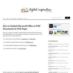 How to Embed Microsoft Office or PDF Documents in Web Pages - Di