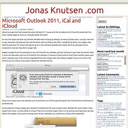 Microsoft Outlook 2011, iCal and iCloud