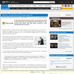 Microsoft : les performances de Windows déçoivent