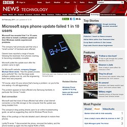 Microsoft says phone update failed 1 in 10 users