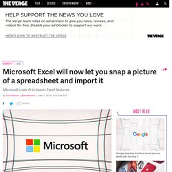 Microsoft Excel will now let you snap a picture of a spreadsheet and import it