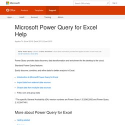 Microsoft Power Query for Excel Help