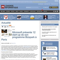 Microsoft présente 12 start-up de son programme Bizspark à Paris