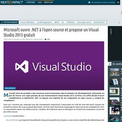 Microsoft ouvre .NET à l'open source et propose un Visual Studio 2013 gratuit