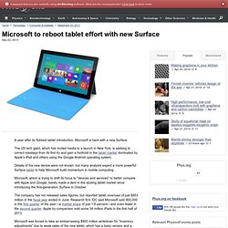 Microsoft to reboot tablet effort with new Surface