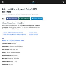 Microsoft Recruitment Drive 2020