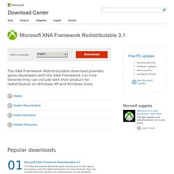 Download details: Microsoft XNA Framework Redistributable 3.1
