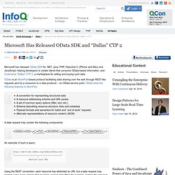 Microsoft Has Released OData SDK and “Dallas” CTP 2