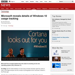 Microsoft reveals details of Windows 10 usage tracking