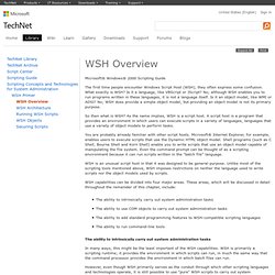 Windows 2000 Scripting Guide - WSH Overview