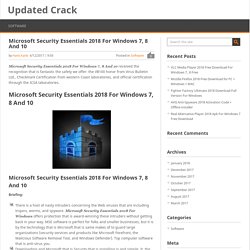 Microsoft Security Essentials 2018 For Windows 7, 8 And 10