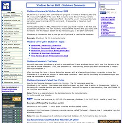 Windows 2003 Server - Microsoft Remote Shutdown command switches