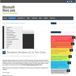Shutdown Windows 8.1 In Two Clicks