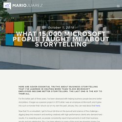 What 15,000 Microsoft people taught me about storytelling — Mario Juarez / StoryCo
