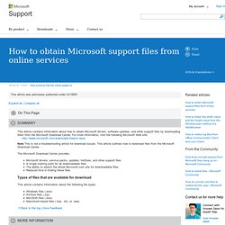 How to obtain Microsoft support files from online services