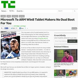 Microsoft To ARM Win8 Tablet Makers: No Dual Boot For You