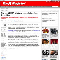 Microsoft DMCA takedown requests targeting OpenOffice
