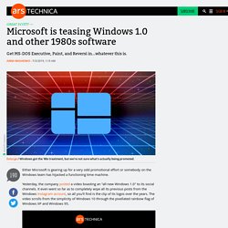 Microsoft is teasing Windows 1.0 and other 1980s software