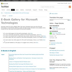 E-Book Gallery for Microsoft Technologies