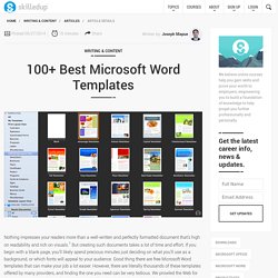 100+ Best Microsoft Word Templates