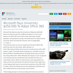 Microsoft Pays University $250,000 To Adopt Office 365