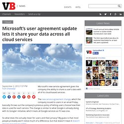 Microsoft’s user agreement update lets it share your data across all cloud services