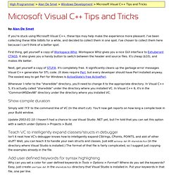 Microsoft Visual C++ Tips and Tricks - Iceweasel
