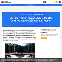 Microsoft aurait investi 75 M€ dans les voitures connectées Renault-Nissan
