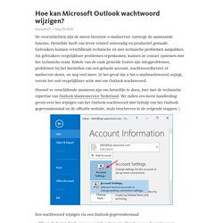Hoe kan Microsoft Outlook wachtwoord wijzigen?