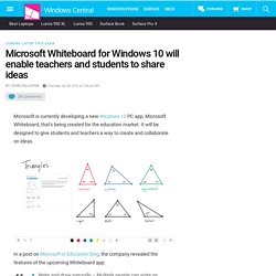 Microsoft Whiteboard for Windows 10 will enable teachers and students to share ideas
