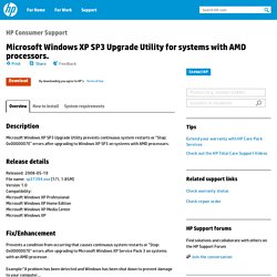 Microsoft Windows XP SP3 Upgrade Utility for systems with AMD processors.