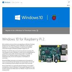 Microsoft Windows on Devices – Raspberry Pi 2