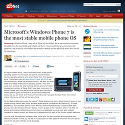 Microsoft's Windows Phone 7 is the most stable mobile phone OS