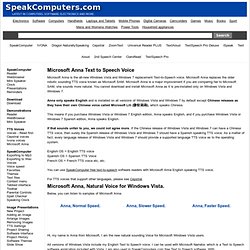 Microsoft Anna is Windows Vista and Windows 7 Text to Speech voice