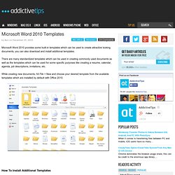 Microsoft Word 2010 Templates